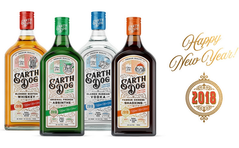 國外限量版酒水包裝設(shè)計靈感來自于2018年的象征&ndash;地球犬