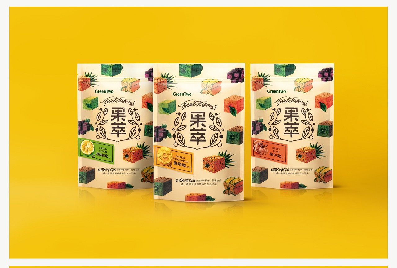 發(fā)酵果干插畫包裝設計
