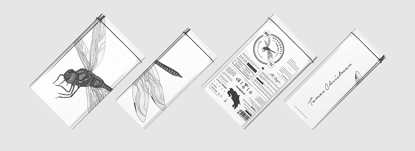 大自然的奇跡，蜻蜓主題的咖啡品牌包裝設計